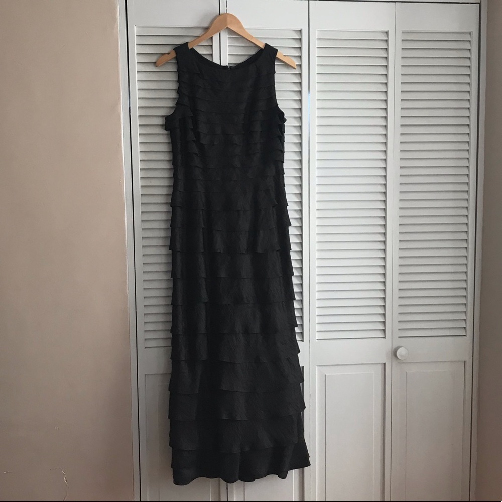 BEAUTIFUL Adrianna Papell 12P, brown ruffle dress
